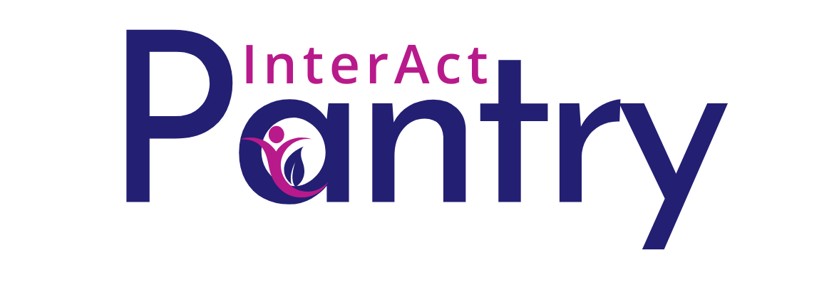 InterAct Pantry with logo. Purple, dark pink